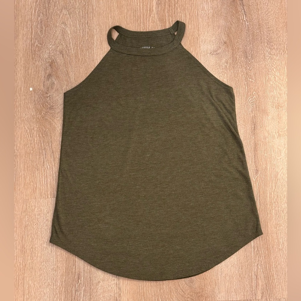 Joe’s USA Olive Green High Neck Tank Top – Size Small